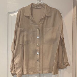 Women's Tan Linen Shirt